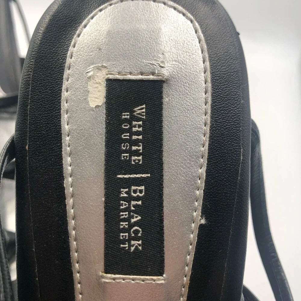 White House Black Market Black Patent Sandals 9.5M